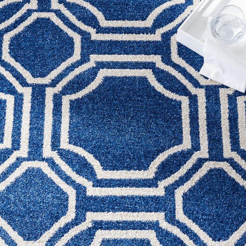 Amherst AMT411 Power Loomed Runner Rug - Navy/Ivory - 2'3"x11' - Safavieh.