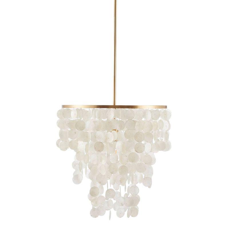 Isla Capiz Shell Elegance Chandelier with Gold Accents