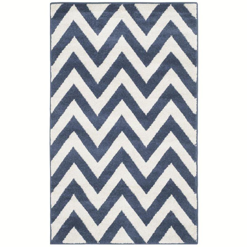 Amherst AMT419 Power Loomed Indoor Area Rug - Navy/Beige - 4'x6' - Safavieh