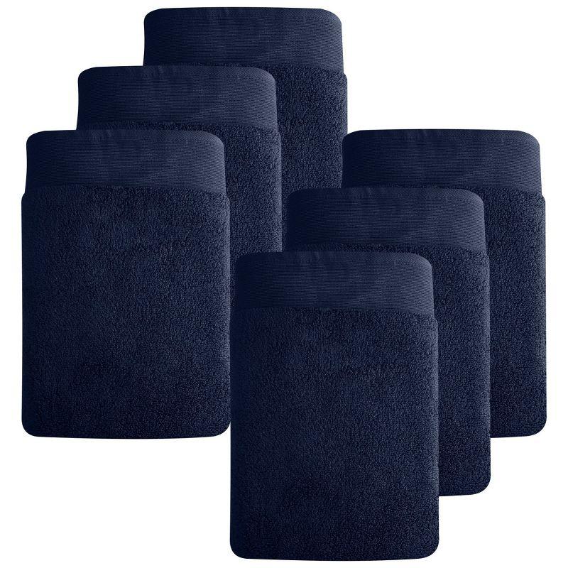 Hand Towels - 6-Pack, Softest 100% Cotton by California Design Den - Navy Blue, Six-Pcs Hand Towels