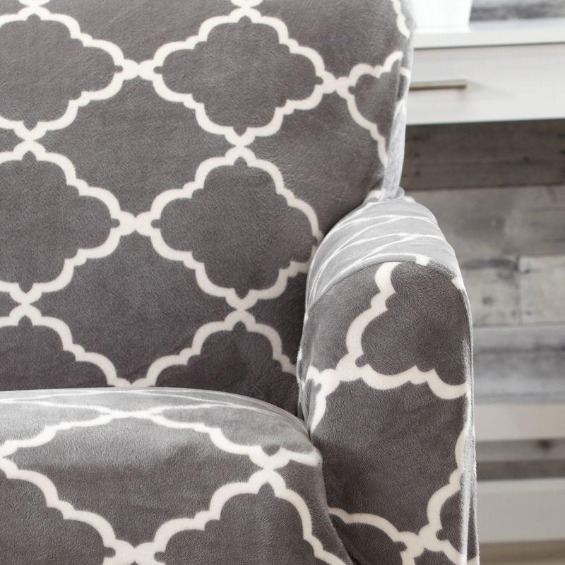 Gray Velvet Stretch Loveseat Slipcover