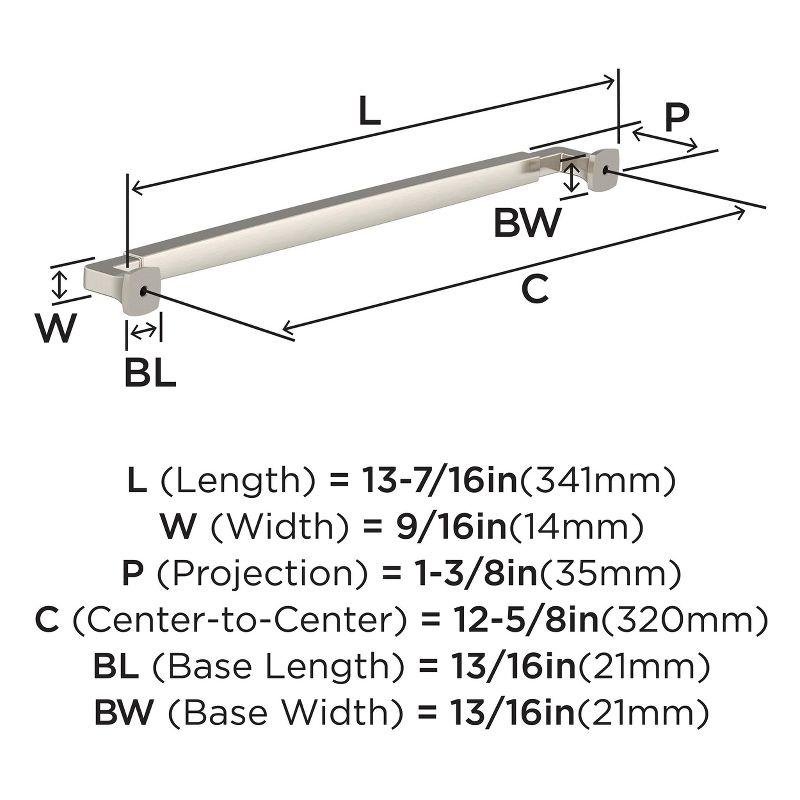 Amerock Stature 12-5/8 inch (320mm) Center-to-Center Satin Nickel Cabinet Pull