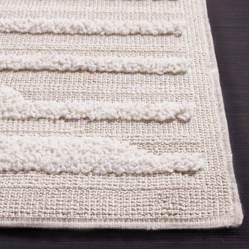 Ivory Geometric Flat-Woven Synthetic Rug - 5'3" x 7'6"