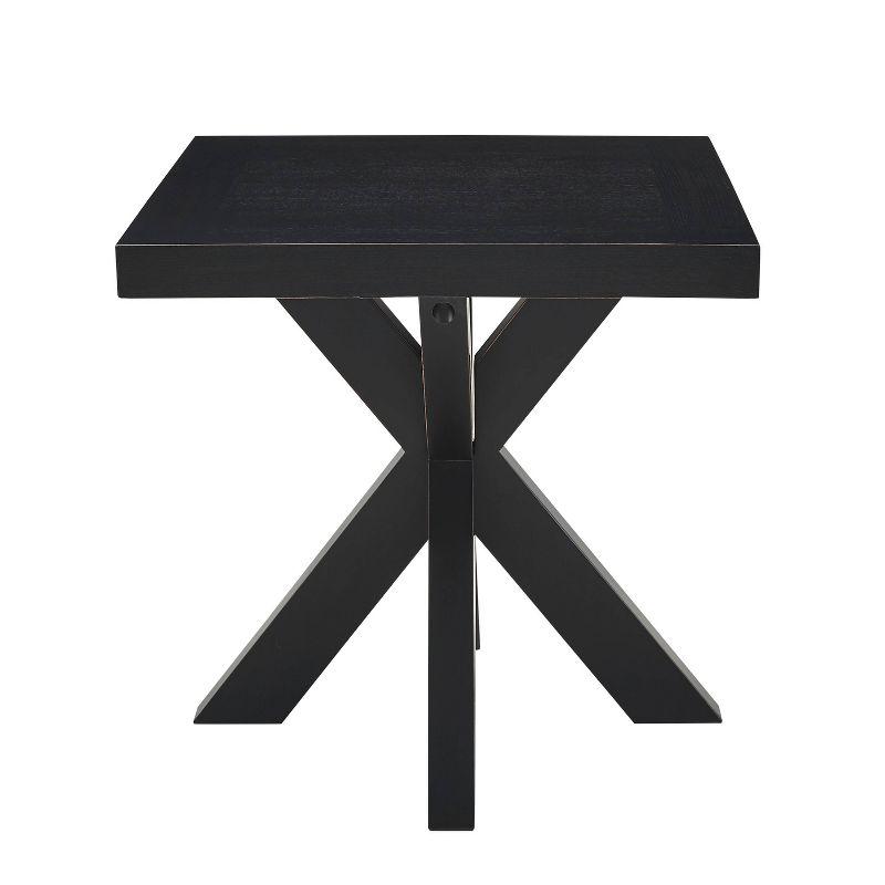 Transitional Black Wood 24" Square End Table