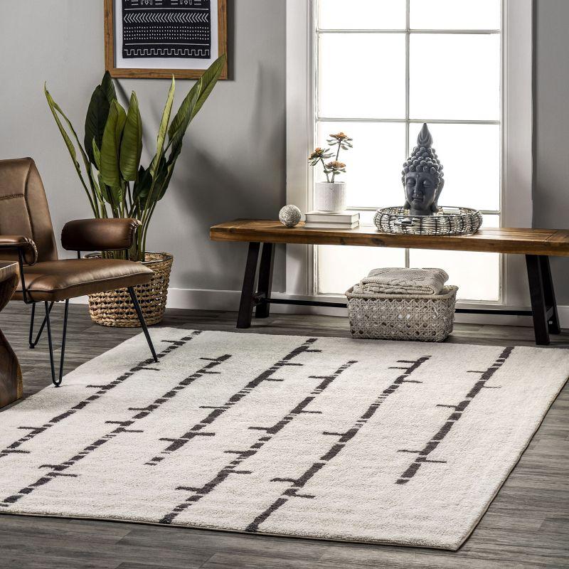 Nuloom Avril Machine Washable Stripe Wool Indoor Area Rug