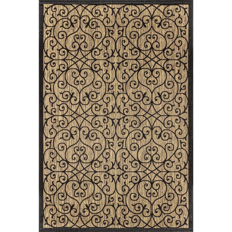 Madrid Vintage Filigree Textured Weave Indoor/Outdoor Area Rug - JONATHAN Y