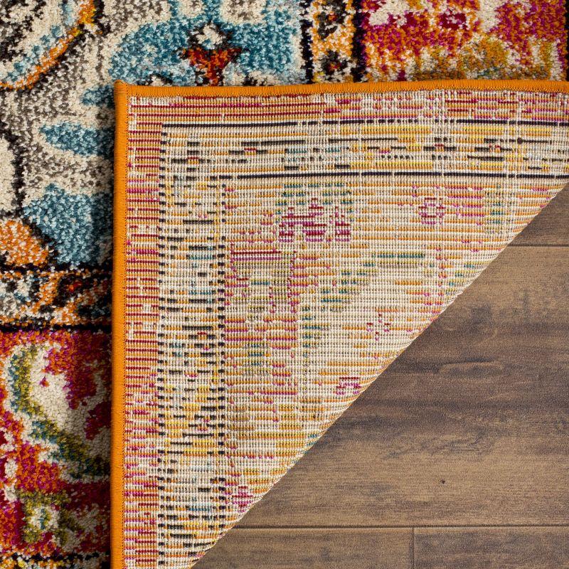 Monaco MNC243 Power Loomed Indoor Runner Rug - Orange/Light Blue - 2'2"x20' - Safavieh.
