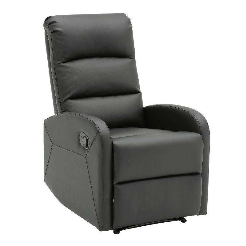 Dormi 24.5" Black Faux Leather Contemporary Recliner Chair