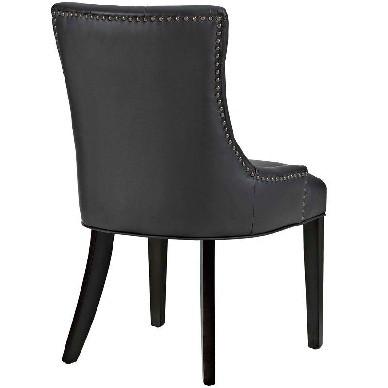 Modway Regent Vinyl Dining Chair Black: Upholstered, Wood Frame, Spot Clean, No Tools Assembly