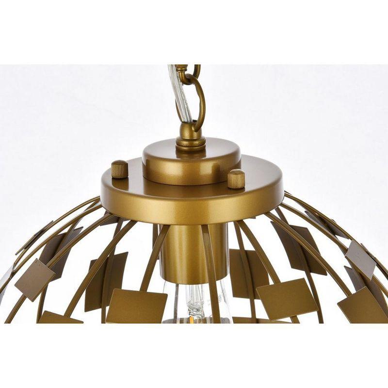 Elegant Lighting Levante 1 light pendant in brass