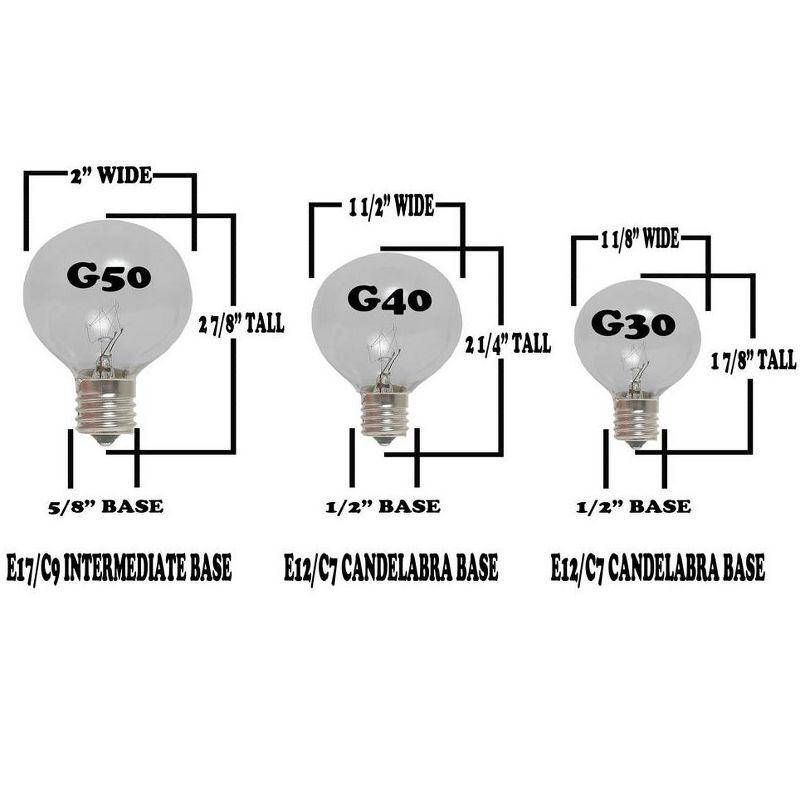 Novelty Lights 100 Feet Clear G50 Globe Outdoor Patio String Lights, White Wire