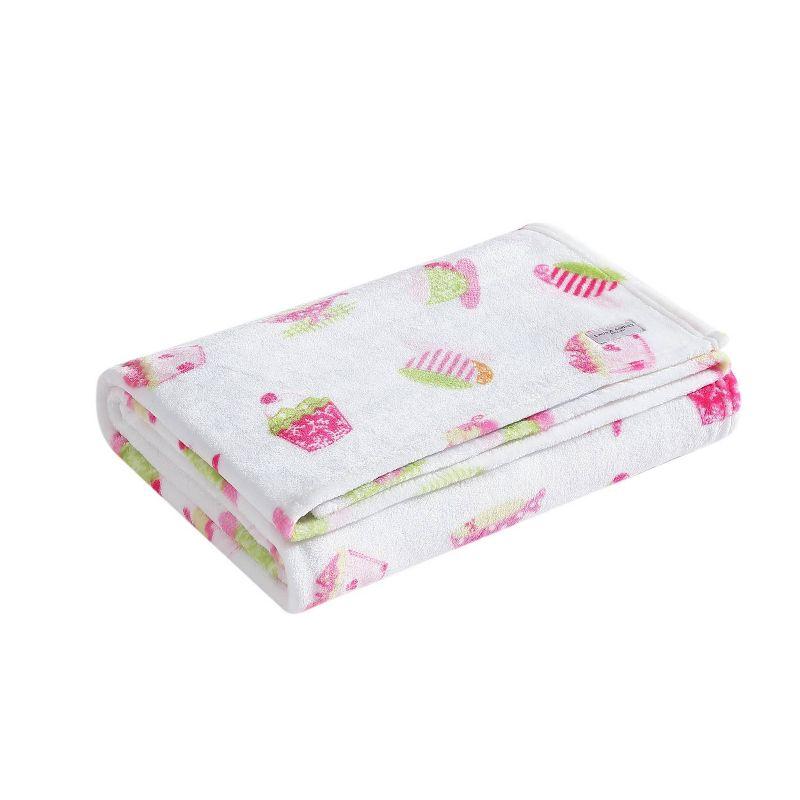 50" x 60" White and Pink Kids' Fleece Throw Blanket