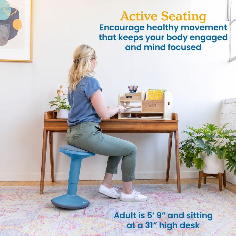 ECR4Kids ECR4Kids Sitwell Wobble Stool with Cushion, Adjustable Height, Active Seating