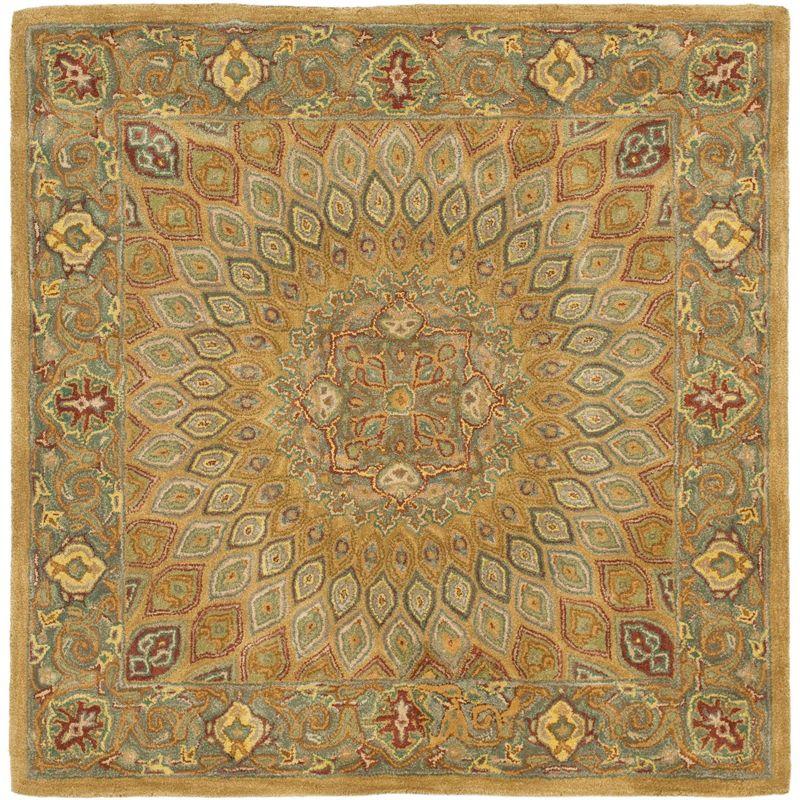Heritage HG914 Hand Tufted Area Rug - Light Brown/Grey - 6'x6' - Safavieh.