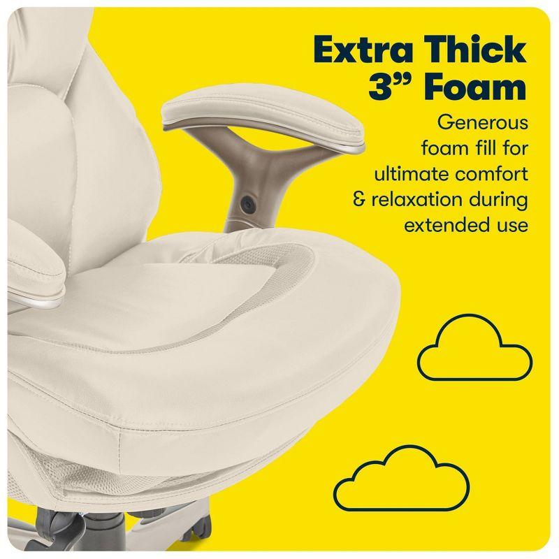 Work Executive Office Chair Ivory - Serta : Ergonomic Pneumatic Height Adjustment, Lumbar Support