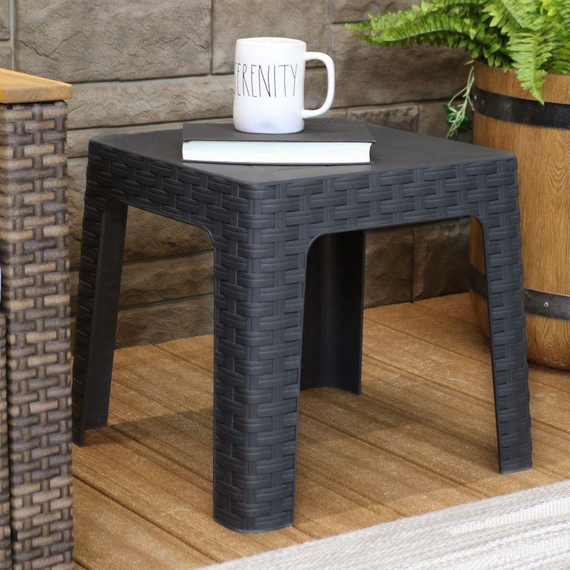 Sunnydaze 18" Square Polypropylene Outdoor Patio Side Table - Gray