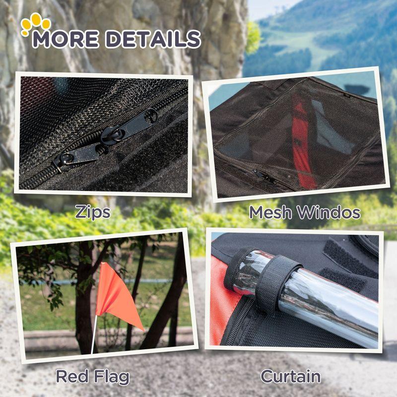 Aosom Dog Bike Trailer with Suspension System, Hitch for Medium Dogs, Dog Wagon & Dog Trailer for Bicycle with Storage Pocket, Red