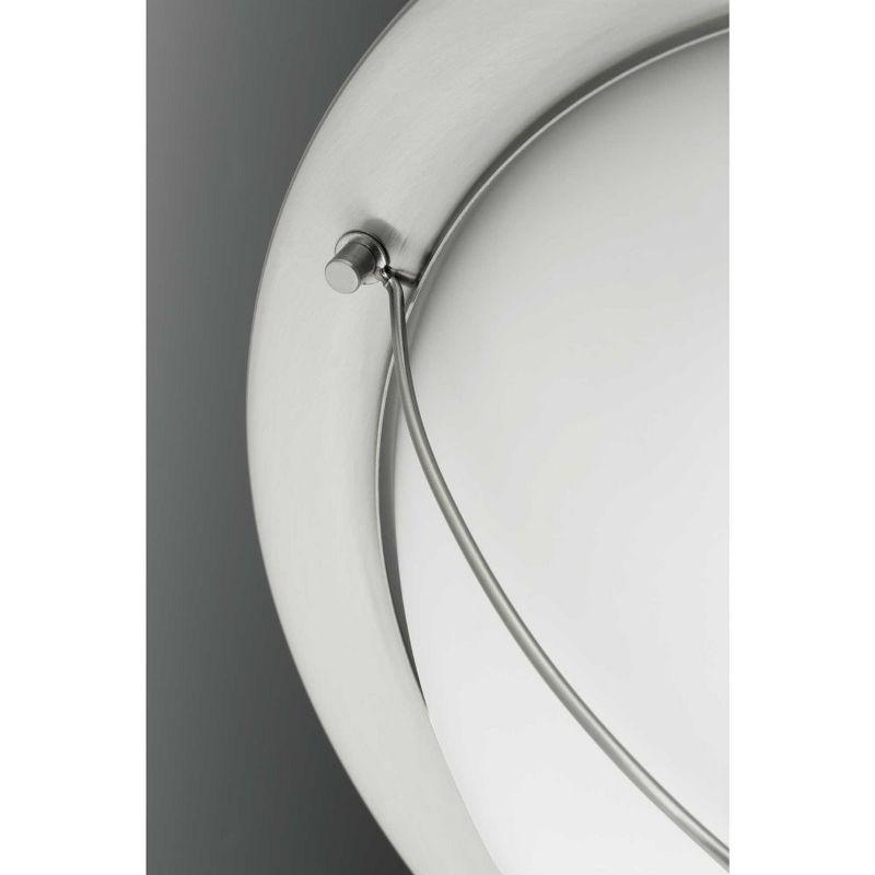 Progress Lighting Portal 1-Light LED Flush Mount, Brushed Nickel, White Acrylic Shade