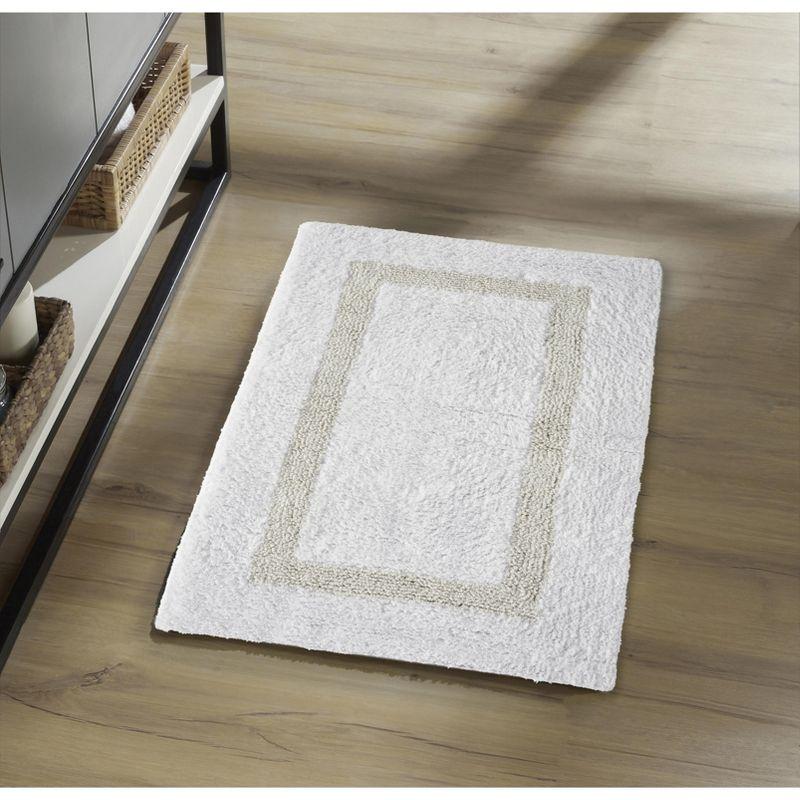 21"x34" Hotel Collection Bath Rug White/Ivory - Better Trends: Cotton Tufted, Machine Washable
