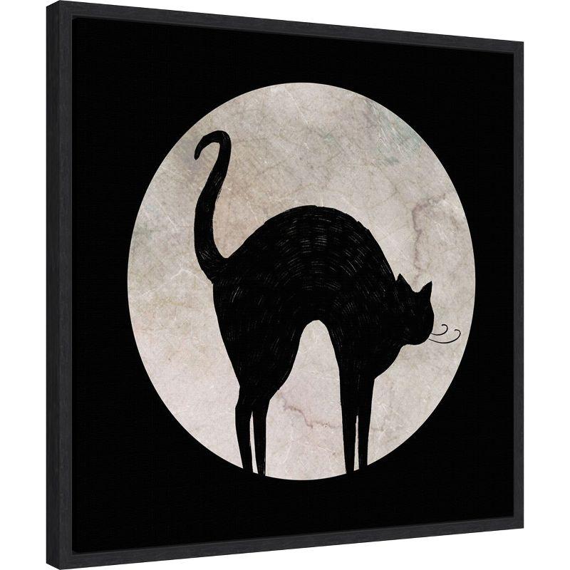 Amanti Art Mystic Moon II Cat by Victoria Borges Canvas Wall Art Print Framed 22 x 22-in.