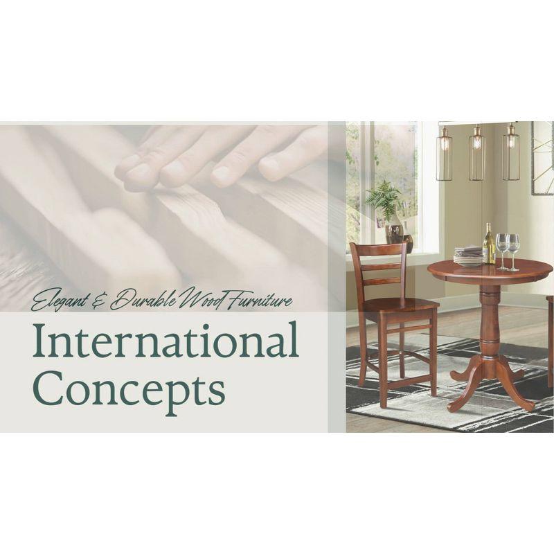 24" Emily Counter Height Barstool White - International Concepts: Hardwood Frame, Ladder-Back Design, Kitchen-Compatible