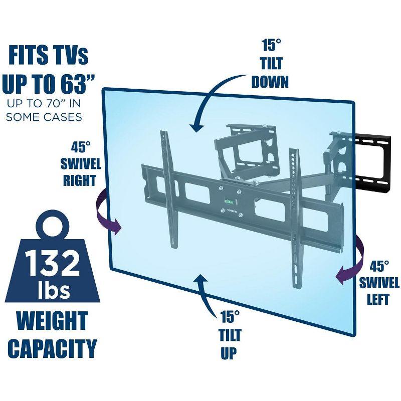 Mount-it Mount-It Corner TV Mount | Premium Swivel Full Motion Caddy Corner Wall Bracket For 37 - 63 in. TVs