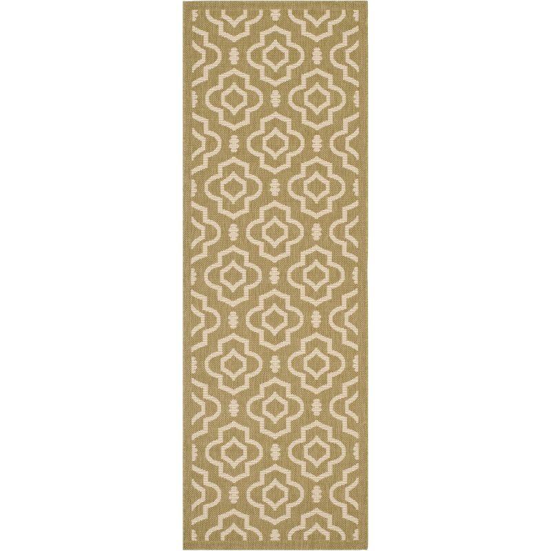 Courtyard CY6926 Power Loomed Indoor and Outdoor Runner Rug - Green/Beige - 2'3"x10' - Safavieh