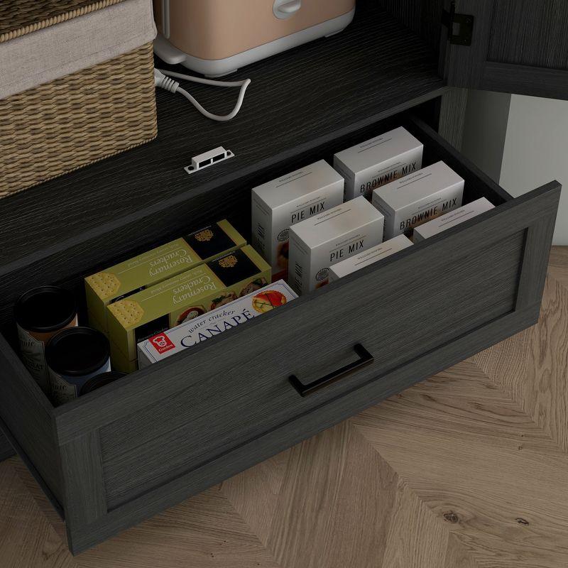 HOMCOM 69" Tall Farmhouse Kitchen Pantry Storage Cabinet with Drawer and Adjustable Shelves, Black