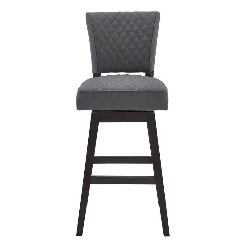 26" Gia Tufted Swivel Counter Height Barstool with Espresso Finish - Armen Living