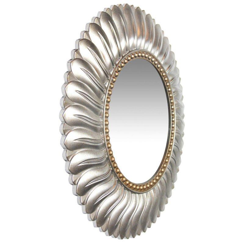 21.5" Round Silver and Gold Wall Accent Mirror