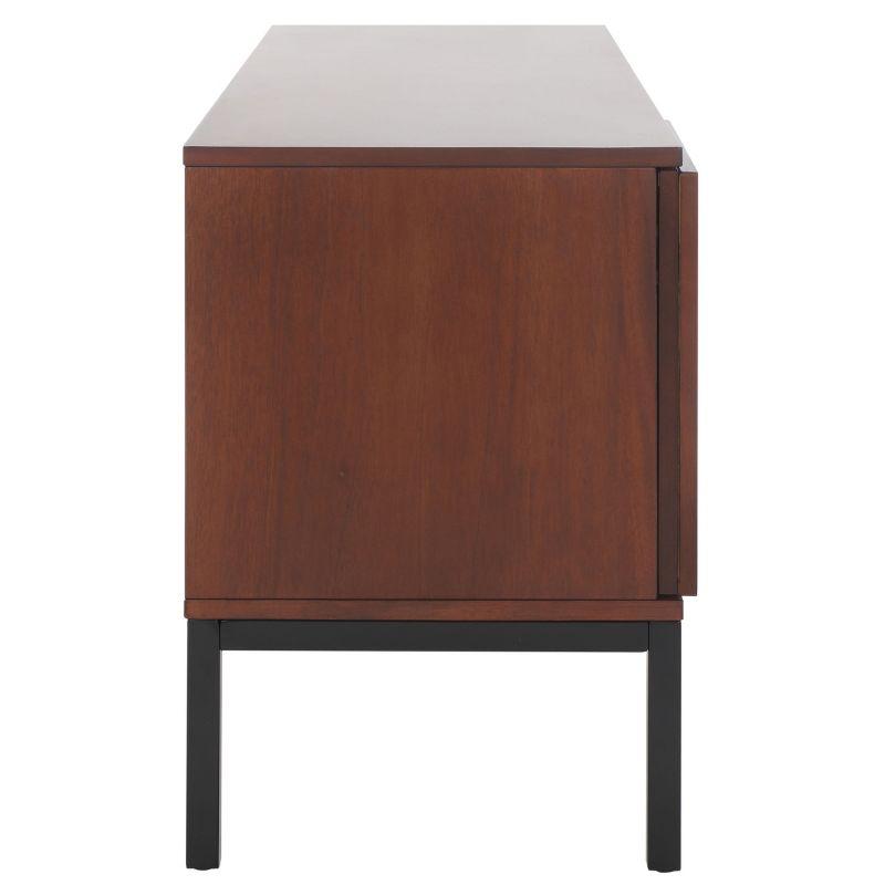 Zadie 2 Shelf Rattan Media Stand - Walnut/Natural - Safavieh