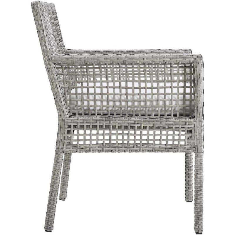 Modway Aura Outdoor Patio Wicker Rattan Dining Armchair - Gray White
