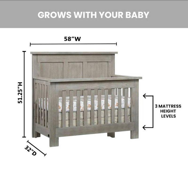 SOHO BABY Hanover 4-in-1 Convertible Crib - Oak Gray