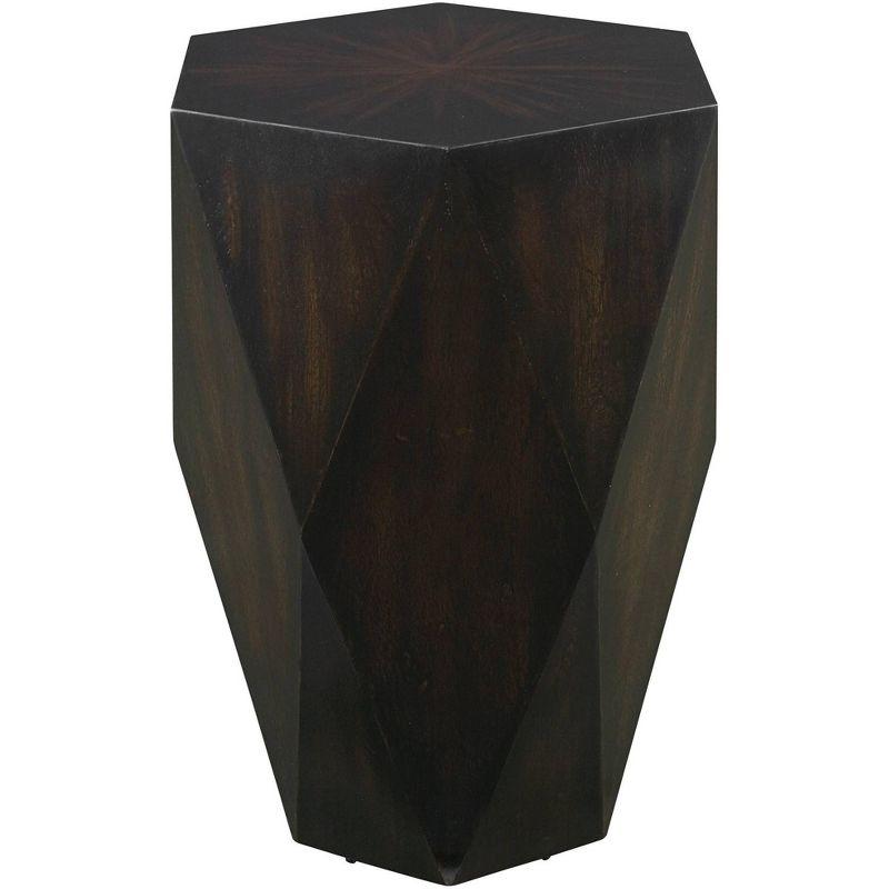 Volker Black and Brown Geometric Wood Side Table