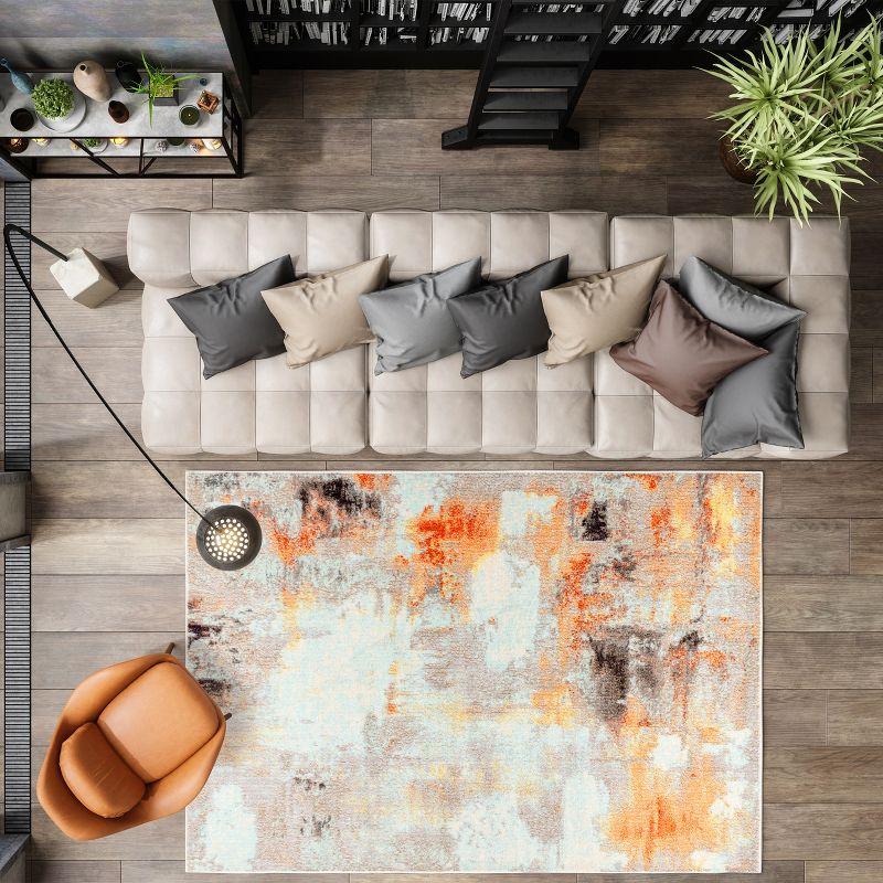 JONATHAN Y Contemporary POP Modern Abstract Vintage Cream/Orange 5 ft. x 8 ft. Area Rug