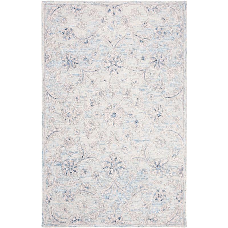 Micro-Loop MLP506 Hand Tufted Indoor Area Rug - Light Blue/Ivory - 5'x8' - Safavieh