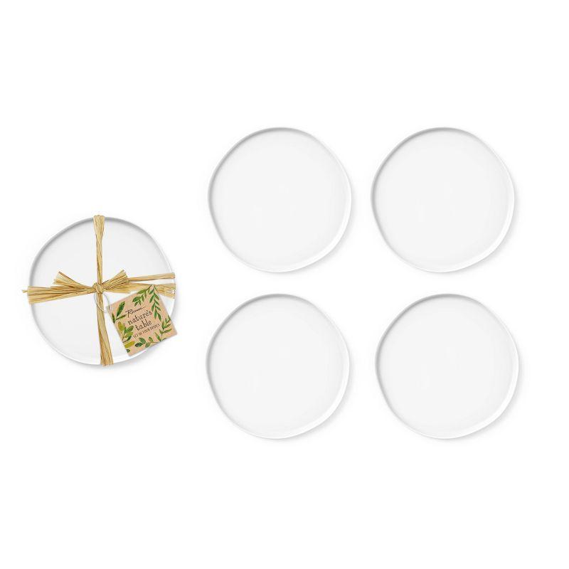 Set of 4 White Porcelain Appetizer Plates