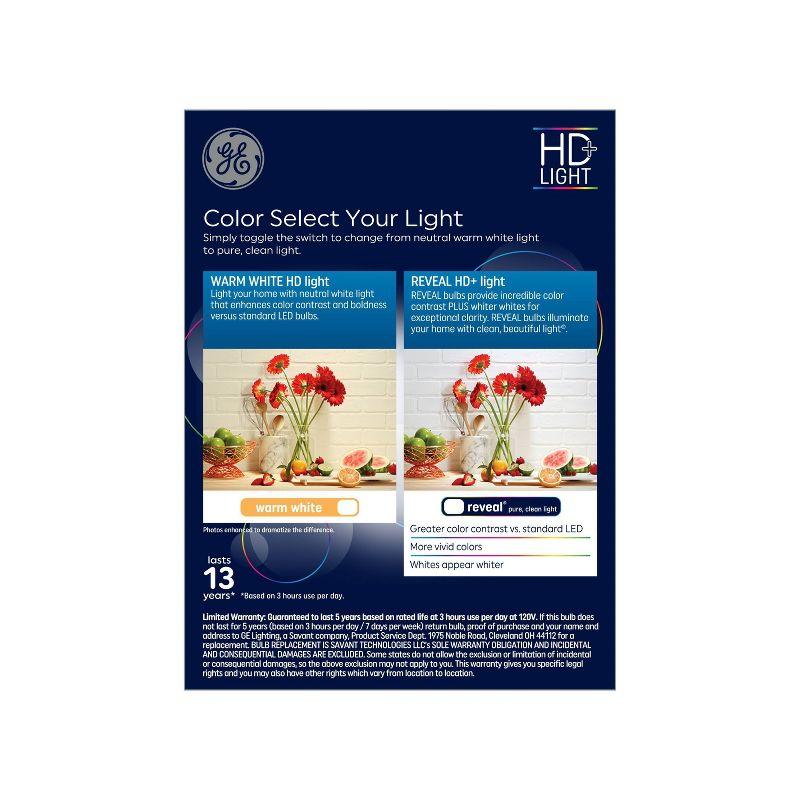 GE 4pk 40W Color Select A19 LED Light Bulbs: Warm White, 5W, Dimmable, 3000K, 450 Lumens, E26 Base, 13.7-Year Life