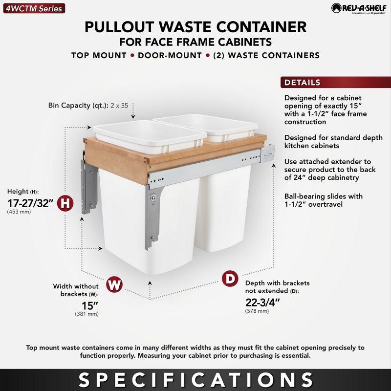 Rev-A-Shelf Rev-A-Shelf Single Pullout Top Mount Trash Can