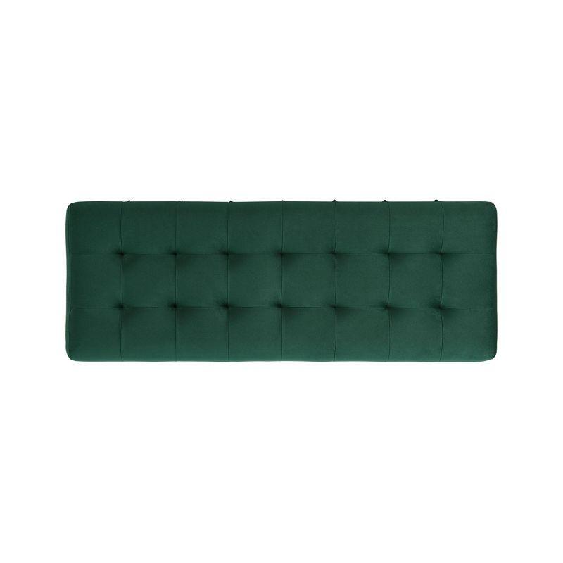 Picket House Furnishings Jude Tufted Storage Ottoman Green: Upholstered Bench with Foam Fill & Plywood Frame