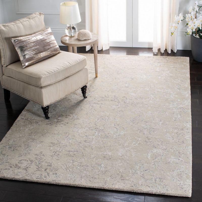 Gray and Nude Hand-Tufted Wool Area Rug, 5' x 8'