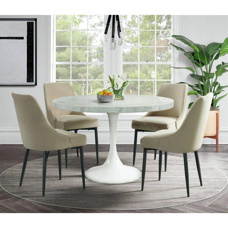 Mardelle Dining Side Chair Set Cream - Picket House Furnishings: Upholstered, Metal Legs, 2-Piece