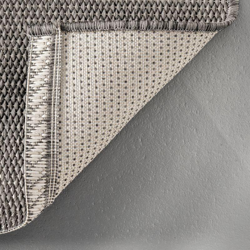 Randall Striped Machine Woven / Power Loomed Indoor/Outdoor Patio Rug