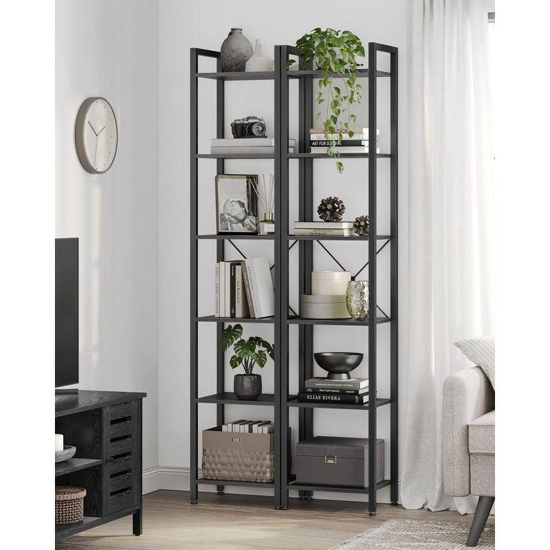 Extra Tall Bookshelf, Large Bookcase with Steel Frame, Deep Book Shelf