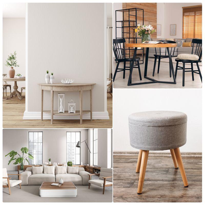 Unique Bargains Felt Round Self-Adhesive Floors Protectors Furniture Sliders Black 16 Pcs 3.5"