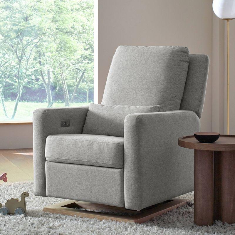 Sigi 34" Performance Grey Eco-Weave Electronic Recliner with USB