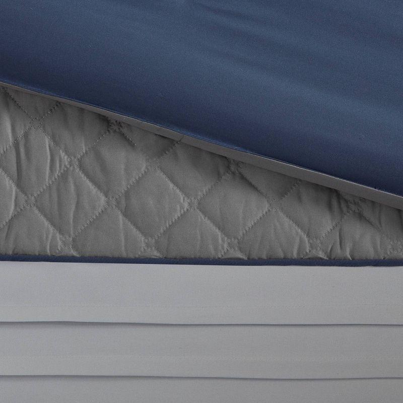 Madison Park Jenson 7 Piece Color Block Stripe Comforter Set with Throw Pillows