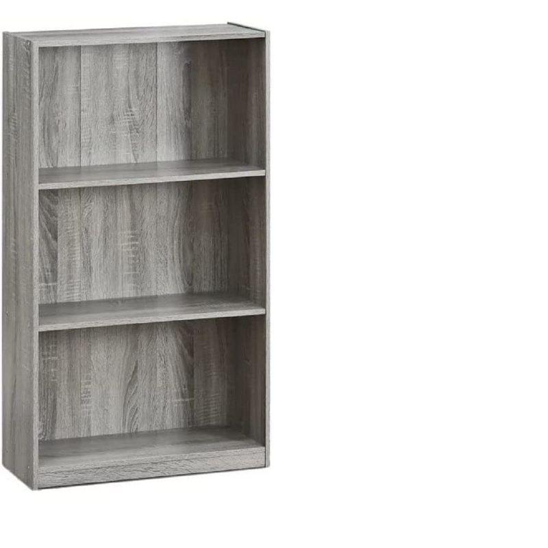 Furinno 3 Tier Storage Bookcase Open Shelf Display Cabinet,French Oak