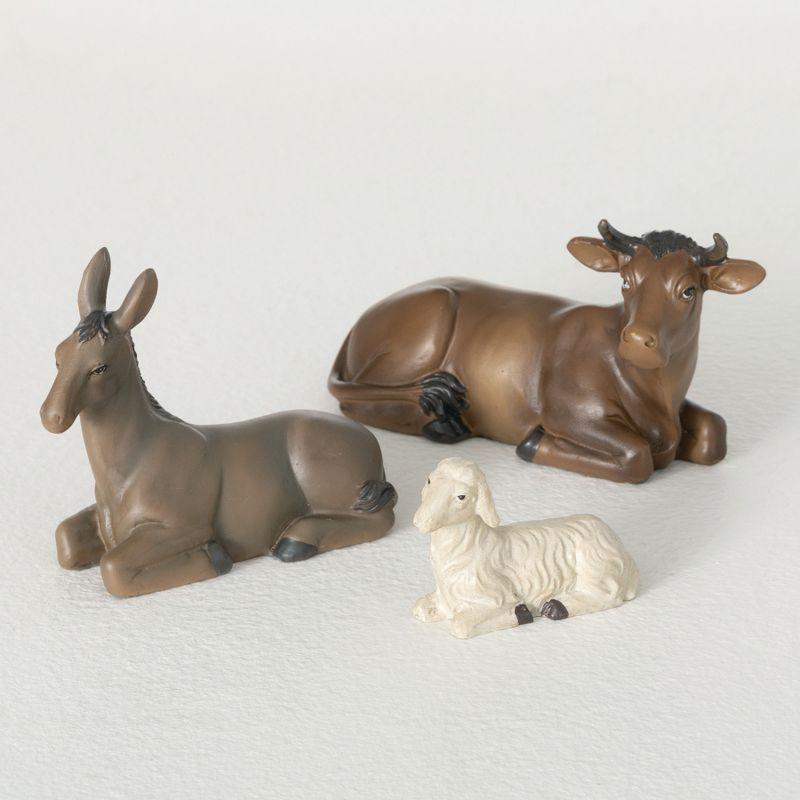 Hand-Painted Multicolor Nativity Animal Set, 3 Pieces