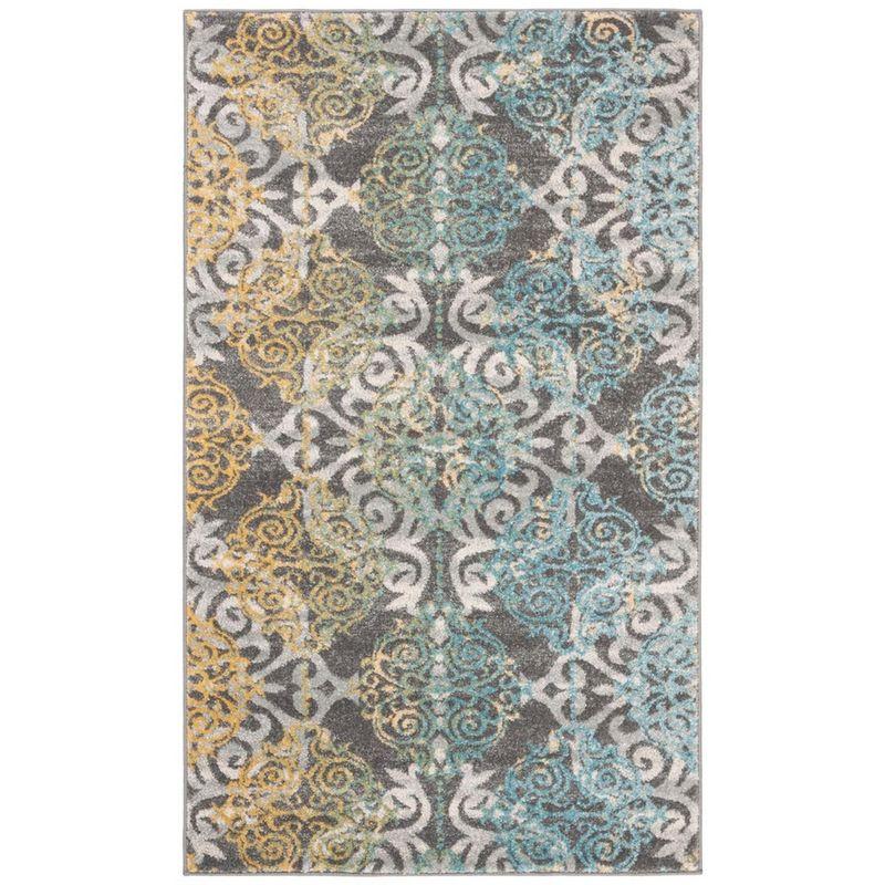 Evoke EVK230 Power Loomed Indoor Area Rug - Grey/Ivory - 4'x6' - Safavieh